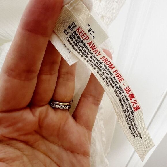 Free People FREE-EST FREYA White Crochet Mini Dress Size S - Picture 8 of 9